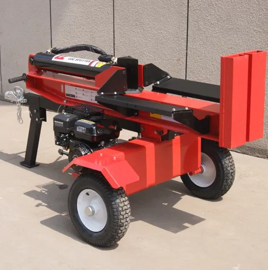 Gasoline 6HP 35ton Hydraulic Wood Log Splitter with Log Lift and Adjustable Cross Knife